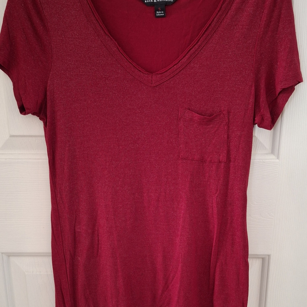 Rock & Republic Red Fitted Short Sleeve T-Shirt